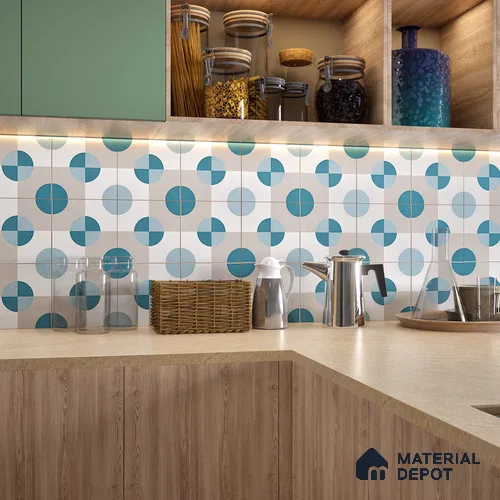 Moroccan Floor & Wall Tile TL 06062 Pablo 200 x 200 mm Vitrified Matte Finish - 9 mm | Ideal For Living Room, Bathroom, Kitchen | 2 mm Spacer is Mandatory | Please Expect a Slight Variation of Pattern