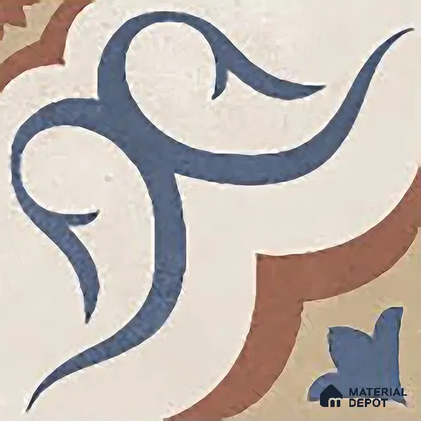 Moroccan Floor & Wall Tile TL 06066 Shevica 200 x 200 mm Vitrified Matte Finish - 9 mm | Ideal For Living Room, Bathroom, Kitchen | 2 mm Spacer is Mandatory | Please Expect a Slight Variation of Pattern (Sample)