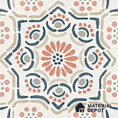Moroccan Floor & Wall Tile TL 06068 Tropical 200 x 200 mm Vitrified Matte Finish - 9 mm | Ideal For Living Room, Bathroom, Kitchen | 2 mm Spacer is Mandatory | Please Expect a Slight Variation of Pattern (Sample)