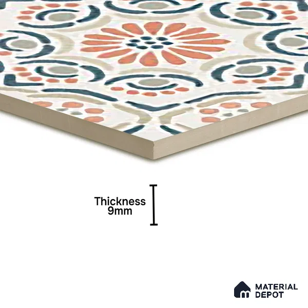 Moroccan Floor & Wall Tile TL 06068 Tropical 200 x 200 mm Vitrified Matte Finish - 9 mm | Ideal For Living Room, Bathroom, Kitchen | 2 mm Spacer is Mandatory | Please Expect a Slight Variation of Pattern (Sample)