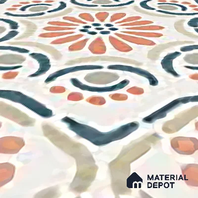 Moroccan Floor & Wall Tile TL 06068 Tropical 200 x 200 mm Vitrified Matte Finish - 9 mm | Ideal For Living Room, Bathroom, Kitchen | 2 mm Spacer is Mandatory | Please Expect a Slight Variation of Pattern (Sample)
