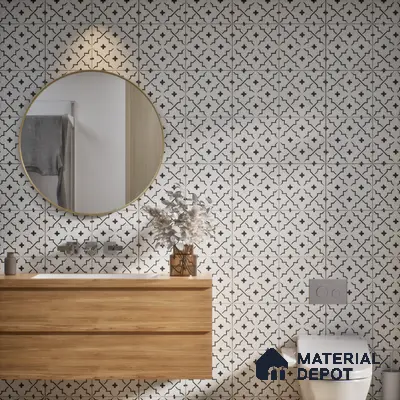 Moroccan Floor & Wall Tile TL 06071 Verona 200 x 200 mm Vitrified Matte Finish - 9 mm | Ideal For Living Room, Bathroom, Kitchen | 2 mm Spacer is Mandatory | Please Expect a Slight Variation of Pattern