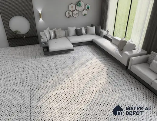 Moroccan Floor & Wall Tile TL 06071 Verona 200 x 200 mm Vitrified Matte Finish - 9 mm | Ideal For Living Room, Bathroom, Kitchen | 2 mm Spacer is Mandatory | Please Expect a Slight Variation of Pattern