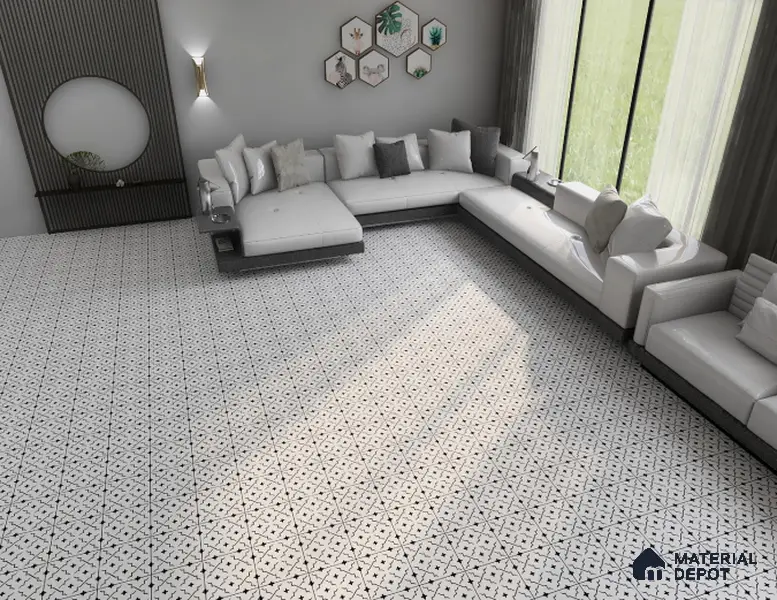 Moroccan Floor & Wall Tile TL 06071 Verona 200 x 200 mm Vitrified Matte Finish - 9 mm | Ideal For Living Room, Bathroom, Kitchen | 2 mm Spacer is Mandatory | Please Expect a Slight Variation of Pattern