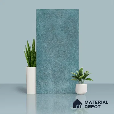 Cement Floor & Wall Tile TL 06097 B Inferno Azul 4 ft x 2 ft Vitrified Glitter Matte Finish - 9 mm | 6 Random Design | Suitable For Living Room, Bedroom, Bathroom, Kitchen (Sample)