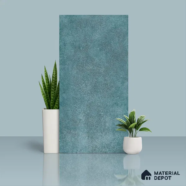 Cement Floor & Wall Tile TL 06097 B Inferno Azul 4 ft x 2 ft Vitrified Glitter Matte Finish - 9 mm | 6 Random Design | Suitable For Living Room, Bedroom, Bathroom, Kitchen (Sample)