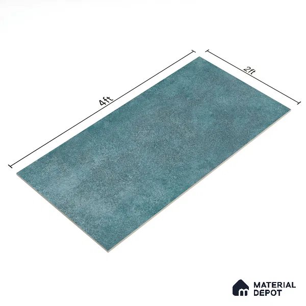 Cement Floor & Wall Tile TL 06097 B Inferno Azul 4 ft x 2 ft Vitrified Glitter Matte Finish - 9 mm | 6 Random Design | Suitable For Living Room, Bedroom, Bathroom, Kitchen (Sample)