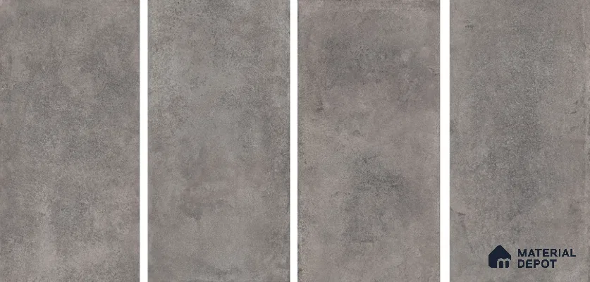Cement Floor & Wall Tile TL 06097 C Inferno Graphite 4 ft x 2 ft Vitrified Glitter Matte Finish - 9 mm | 6 Random Design | Suitable For Living Room, Bedroom, Bathroom, Kitchen (Sample)