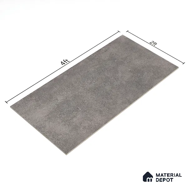 Cement Floor & Wall Tile TL 06097 C Inferno Graphite 4 ft x 2 ft Vitrified Glitter Matte Finish - 9 mm | 6 Random Design | Suitable For Living Room, Bedroom, Bathroom, Kitchen (Sample)