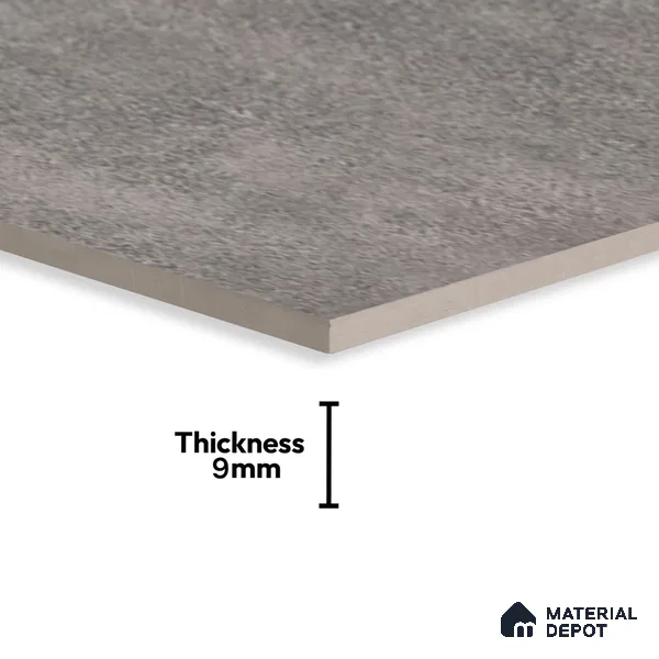 Cement Floor & Wall Tile TL 06097 C Inferno Graphite 4 ft x 2 ft Vitrified Glitter Matte Finish - 9 mm | 6 Random Design | Suitable For Living Room, Bedroom, Bathroom, Kitchen (Sample)