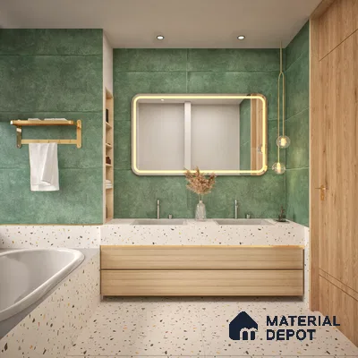 Cement Wall & Floor Tile TL 06097 D Inferno Moss 4 ft x 2 ft Vitrified Glitter Matte Finish - 9 mm | 6 Random Design | Suitable For Living Room, Bedroom, Bathroom, Kitchen