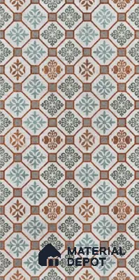 Moroccan Floor & Wall Tile TL 06097 Inferno Fusion Decor 4 ft x 2 ft Vitrified Matte Finish - 9 mm | Suitable For Living Room, Bedroom, Bathroom, Kitchen