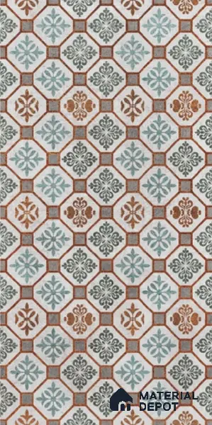 Moroccan Floor & Wall Tile TL 06097 Inferno Fusion Decor 4 ft x 2 ft Vitrified Matte Finish - 9 mm | Suitable For Living Room, Bedroom, Bathroom, Kitchen