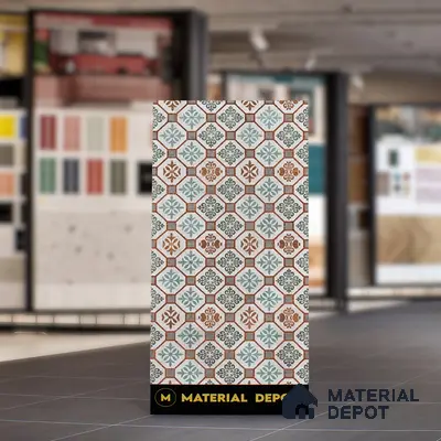 Moroccan Floor & Wall Tile TL 06097 Inferno Fusion Decor 4 ft x 2 ft Vitrified Matte Finish - 9 mm | Suitable For Living Room, Bedroom, Bathroom, Kitchen
