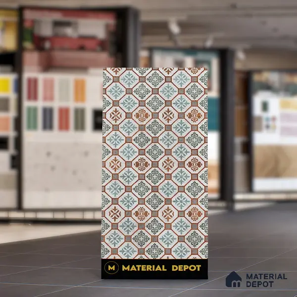 Moroccan Floor & Wall Tile TL 06097 Inferno Fusion Decor 4 ft x 2 ft Vitrified Matte Finish - 9 mm | Suitable For Living Room, Bedroom, Bathroom, Kitchen