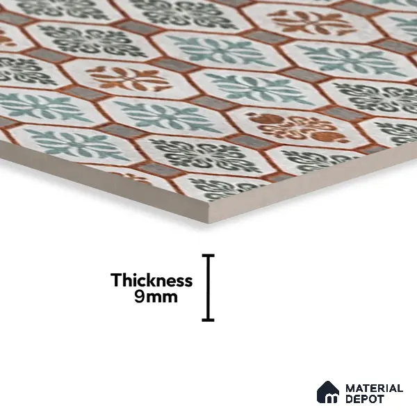 Moroccan Floor & Wall Tile TL 06097 Inferno Fusion Decor 4 ft x 2 ft Vitrified Matte Finish - 9 mm | Suitable For Living Room, Bedroom, Bathroom, Kitchen