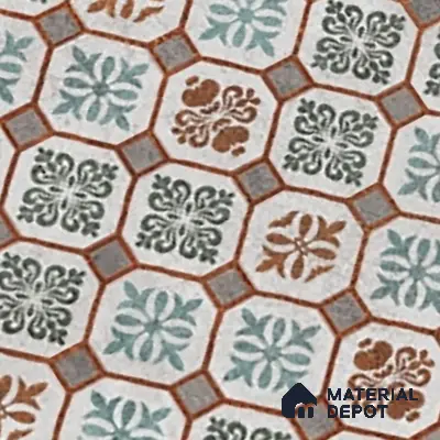 Moroccan Floor & Wall Tile TL 06097 Inferno Fusion Decor 4 ft x 2 ft Vitrified Matte Finish - 9 mm | Suitable For Living Room, Bedroom, Bathroom, Kitchen