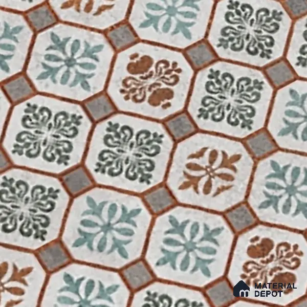 Moroccan Floor & Wall Tile TL 06097 Inferno Fusion Decor 4 ft x 2 ft Vitrified Matte Finish - 9 mm | Suitable For Living Room, Bedroom, Bathroom, Kitchen