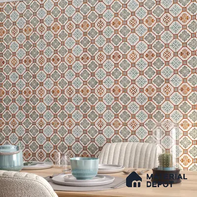 Moroccan Floor & Wall Tile TL 06097 Inferno Fusion Decor 4 ft x 2 ft Vitrified Matte Finish - 9 mm | Suitable For Living Room, Bedroom, Bathroom, Kitchen