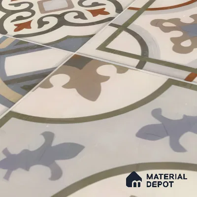 Moroccan Floor & Wall Tile TL 05442 B Morissa Casablanca 1 ft x 1 ft Ceramic Matte Finish - 7.5 mm | Random Design | Suitable for Bathroom, Kitchen, Balcony | Please Expect a Slight Variation of Pattern