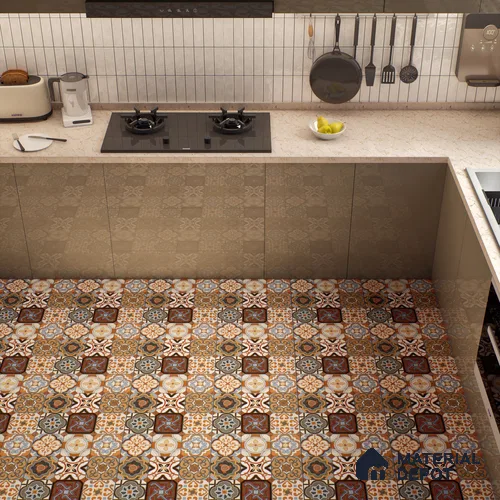Moroccan Floor & Wall Tile TL 05419 Morissa Brown Medina 1 ft x 1 ft Ceramic Matte Finish - 7.5 mm | Suitable for Bathroom, Kitchen, Balcony | Please Expect a Slight Variation of Pattern