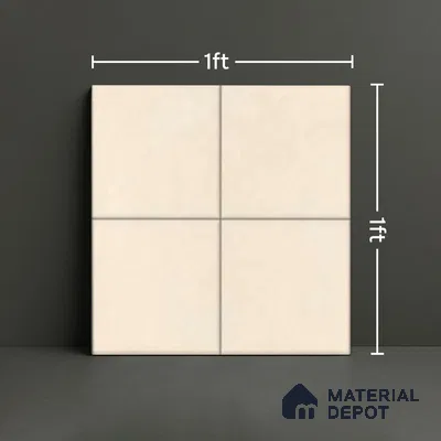 Moroccan Floor & Wall Tile TL 05443 Morissa Crema Avorio 1 ft x 1 ft Ceramic Matte Finish - 7.5 mm | Random Design | Suitable for Living Room, Bedroom, Bathroom, Kitchen & Balcony (Sample)