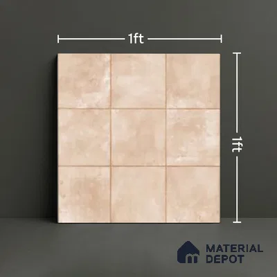 Rustic Floor & Wall Tile TL 05420 Morissa Desert Umber 1 ft x 1 ft Ceramic Matte Finish - 7.5 mm | Random Design | Suitable for Living Room, Bedroom, Bathroom, Kitchen & Balcony (Sample)