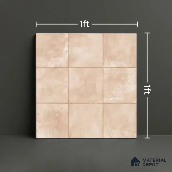 Rustic Floor & Wall Tile TL 05420 Morissa Desert Umber 1 ft x 1 ft Ceramic Matte Finish - 7.5 mm | Random Design | Suitable for Living Room, Bedroom, Bathroom, Kitchen & Balcony (Sample)