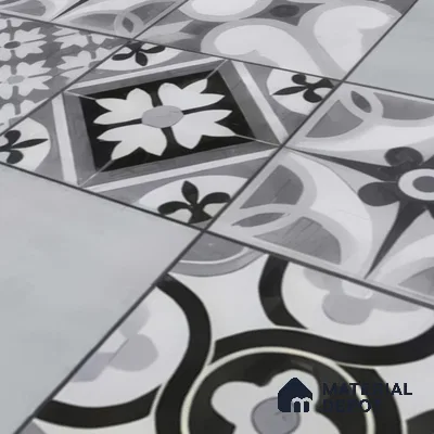 Moroccan Floor & Wall Tile TL 05422 Morissa Marrakech Mist 1 ft x 1 ft Ceramic Matte Finish - 7.5 mm | Random Design | Suitable for Bathroom, Kitchen, Balcony (Sample)
