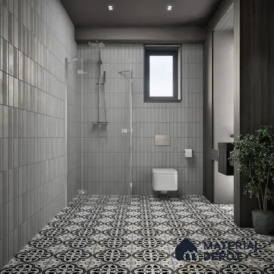 Moroccan Floor & Wall Tile TL 05437 Morissa Monochrome Feuille 1 ft x 1 ft Ceramic Matte Finish - 7.5 mm | Suitable for Bathroom, Kitchen, Balcony | Please Expect a Slight Variation of Pattern