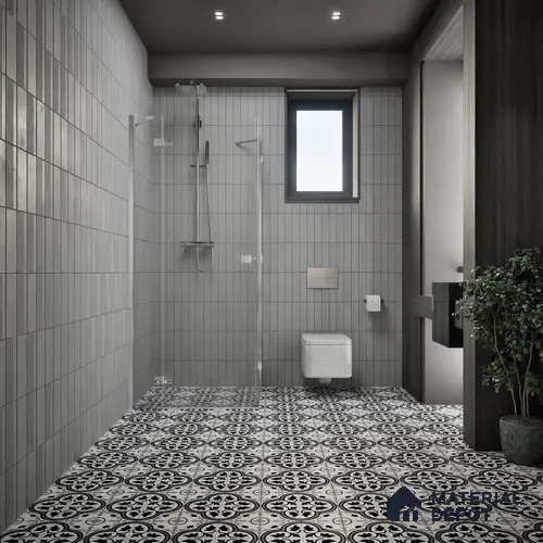 Moroccan Floor & Wall Tile TL 05437 Morissa Monochrome Feuille 1 ft x 1 ft Ceramic Matte Finish - 7.5 mm | Suitable for Bathroom, Kitchen, Balcony | Please Expect a Slight Variation of Pattern