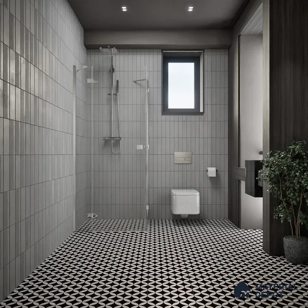 Moroccan Floor & Wall Tile TL 05432 Morissa Monochrome Petal 1 ft x 1 ft Ceramic Matte Finish - 7.5 mm | Suitable for Bathroom, Kitchen, Balcony (Sample)