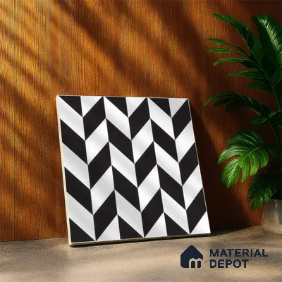 Moroccan Floor & Wall Tile TL 05439 Morissa Monochrome Rey 1 ft x 1 ft Ceramic Matte Finish - 7.5 mm | Suitable for Bathroom, Kitchen, Balcony | Please Expect a Slight Variation of Pattern