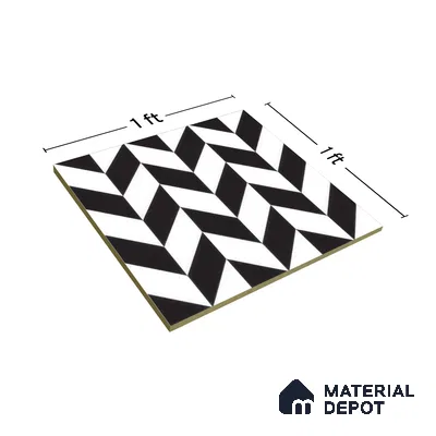 Moroccan Floor & Wall Tile TL 05439 Morissa Monochrome Rey 1 ft x 1 ft Ceramic Matte Finish - 7.5 mm | Suitable for Bathroom, Kitchen, Balcony | Please Expect a Slight Variation of Pattern