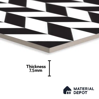Moroccan Floor & Wall Tile TL 05439 Morissa Monochrome Rey 1 ft x 1 ft Ceramic Matte Finish - 7.5 mm | Suitable for Bathroom, Kitchen, Balcony | Please Expect a Slight Variation of Pattern