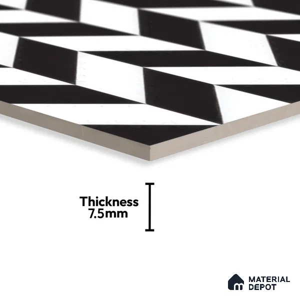 Moroccan Floor & Wall Tile TL 05439 Morissa Monochrome Rey 1 ft x 1 ft Ceramic Matte Finish - 7.5 mm | Suitable for Bathroom, Kitchen, Balcony | Please Expect a Slight Variation of Pattern