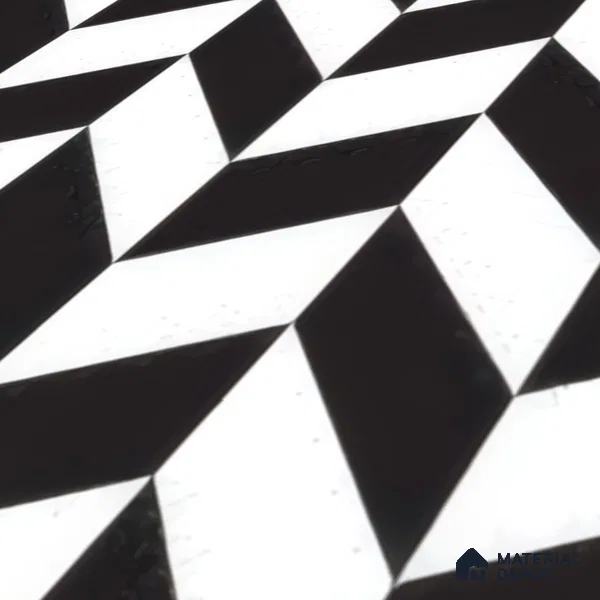 Moroccan Floor & Wall Tile TL 05439 Morissa Monochrome Rey 1 ft x 1 ft Ceramic Matte Finish - 7.5 mm | Suitable for Bathroom, Kitchen, Balcony | Please Expect a Slight Variation of Pattern