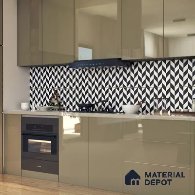 Moroccan Floor & Wall Tile TL 05439 Morissa Monochrome Rey 1 ft x 1 ft Ceramic Matte Finish - 7.5 mm | Suitable for Bathroom, Kitchen, Balcony | Please Expect a Slight Variation of Pattern