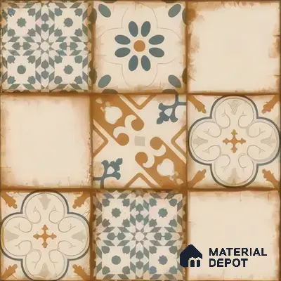 Moroccan Floor & Wall Tile TL 05426 Morissa Sahara Brown 1 ft x 1 ft Ceramic Matte Finish - 7.5 mm | Random Design | Suitable for Bathroom, Kitchen, Balcony | Please Expect a Slight Variation of Pattern