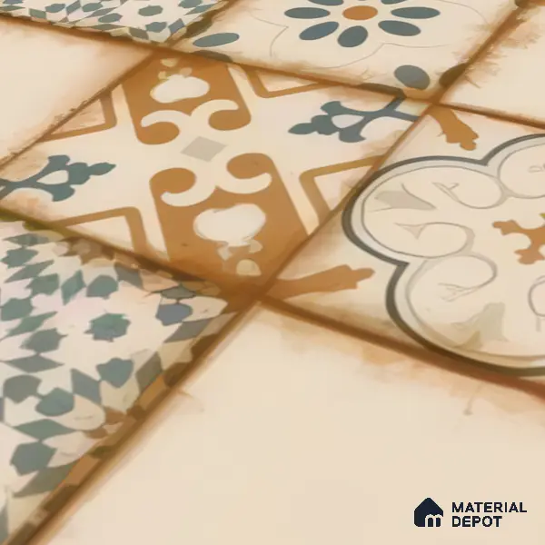 Moroccan Floor & Wall Tile TL 05426 Morissa Sahara Brown 1 ft x 1 ft Ceramic Matte Finish - 7.5 mm | Random Design | Suitable for Bathroom, Kitchen, Balcony | Please Expect a Slight Variation of Pattern