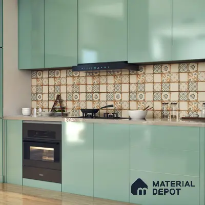 Moroccan Floor & Wall Tile TL 05426 Morissa Sahara Brown 1 ft x 1 ft Ceramic Matte Finish - 7.5 mm | Random Design | Suitable for Bathroom, Kitchen, Balcony | Please Expect a Slight Variation of Pattern