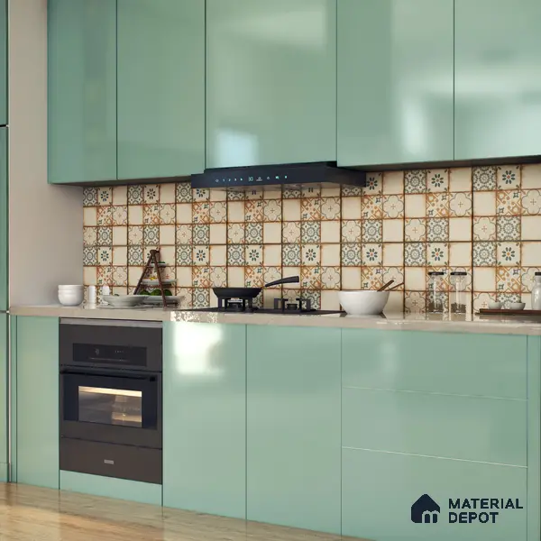 Moroccan Floor & Wall Tile TL 05426 Morissa Sahara Brown 1 ft x 1 ft Ceramic Matte Finish - 7.5 mm | Random Design | Suitable for Bathroom, Kitchen, Balcony | Please Expect a Slight Variation of Pattern