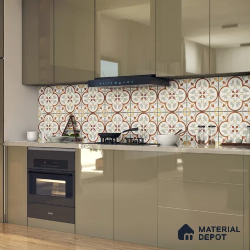 Moroccan Floor & Wall Tile TL 05430 Morissa Terrabrown 1 ft x 1 ft Ceramic Matte Finish - 7.5 mm | Suitable for Bathroom, Kitchen, Balcony | Please Expect a Slight Variation of Pattern