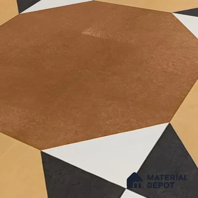 Moroccan Floor & Wall Athangudi Tile TL 05448 Morissa Terracotta Abstract 1 ft x 1 ft Ceramic Matte Finish - 7.5 mm | Suitable for Bathroom, Kitchen, Balcony | Please Expect a Slight Variation of Pattern