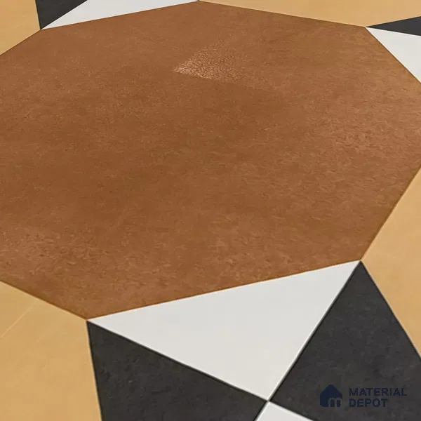 Moroccan Floor & Wall Athangudi Tile TL 05448 Morissa Terracotta Abstract 1 ft x 1 ft Ceramic Matte Finish - 7.5 mm | Suitable for Bathroom, Kitchen, Balcony | Please Expect a Slight Variation of Pattern