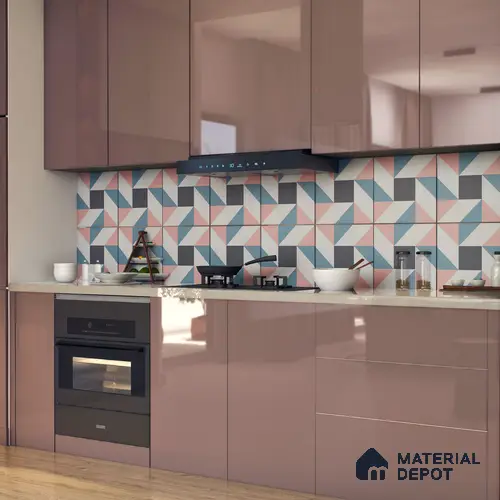 Multifired Moroccan Floor & Wall Tile TL 05692 Zellige Blossom Haze 1 ft x 1 ft Vitrified Matte Finish - 9 mm | Suitable for Bathroom, Kitchen & Backsplash