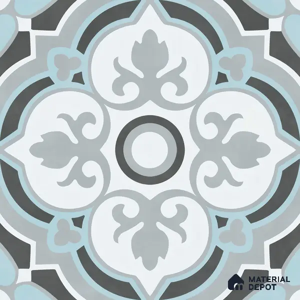 Multifired Moroccan Floor & Wall Tile TL 05715 Zellige Elegant Aqua 1 ft x 1 ft Vitrified Matte Finish - 9 mm | Suitable for Bathroom, Kitchen & Backsplash