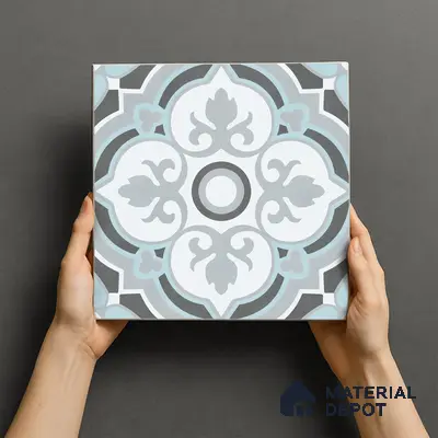 Multifired Moroccan Floor & Wall Tile TL 05715 Zellige Elegant Aqua 1 ft x 1 ft Vitrified Matte Finish - 9 mm | Suitable for Bathroom, Kitchen & Backsplash
