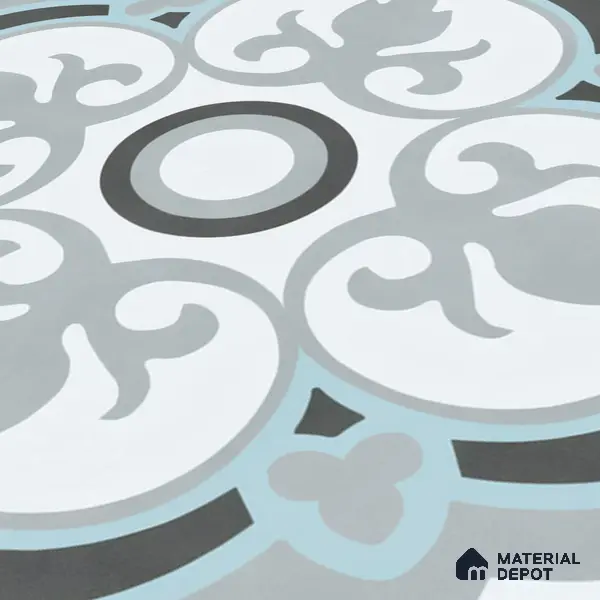 Multifired Moroccan Floor & Wall Tile TL 05715 Zellige Elegant Aqua 1 ft x 1 ft Vitrified Matte Finish - 9 mm | Suitable for Bathroom, Kitchen & Backsplash
