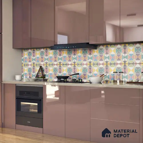 Multifired Moroccan Floor & Wall Tile TL 05694 Zellige Garden Mist 1 ft x 1 ft Vitrified Matte Finish - 9 mm | Suitable for Bathroom, Kitchen & Backsplash